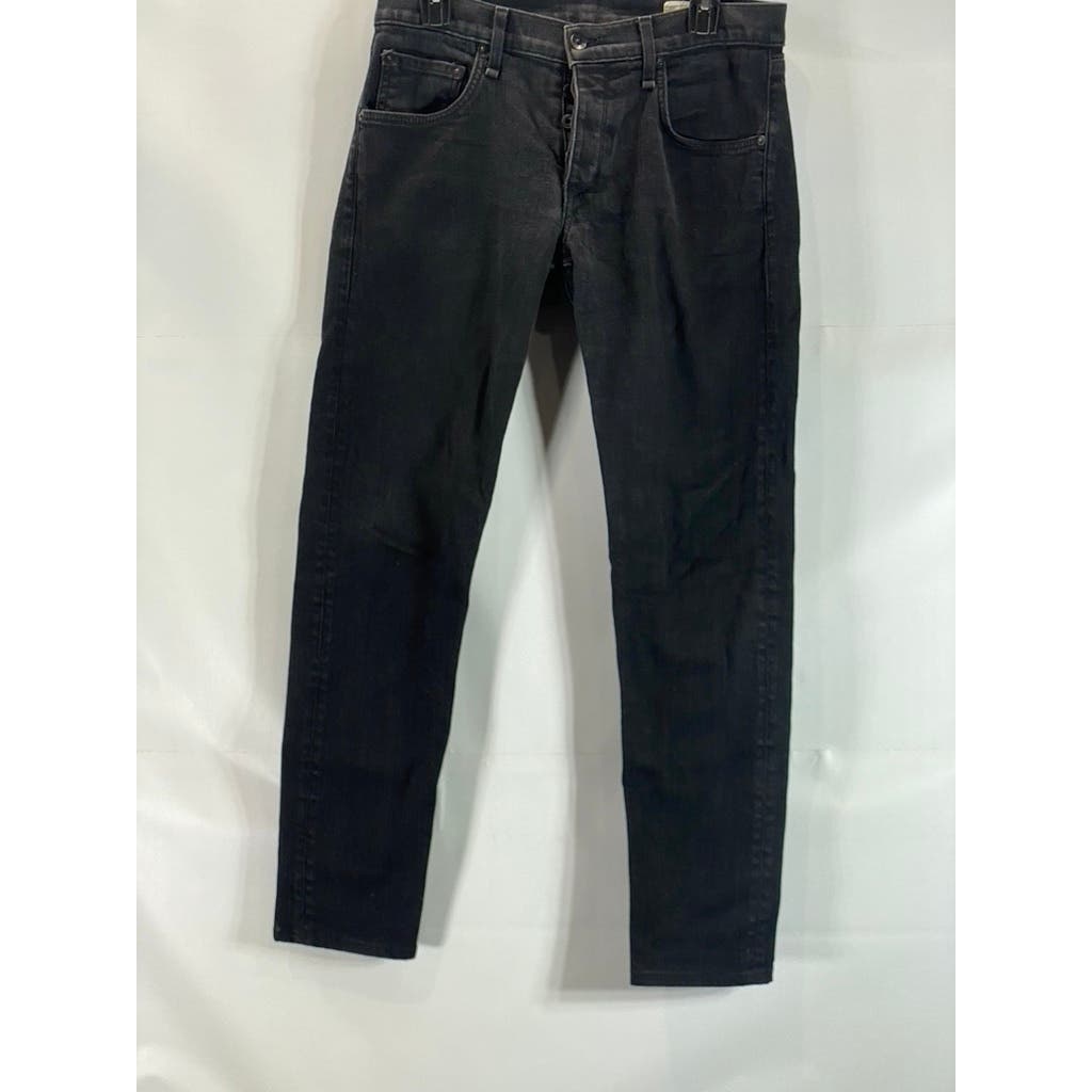 RAG & BONE Men's Solid Black Fit 1 Extra Slim Button-Fly Five-Pocket Jeans SZ 32