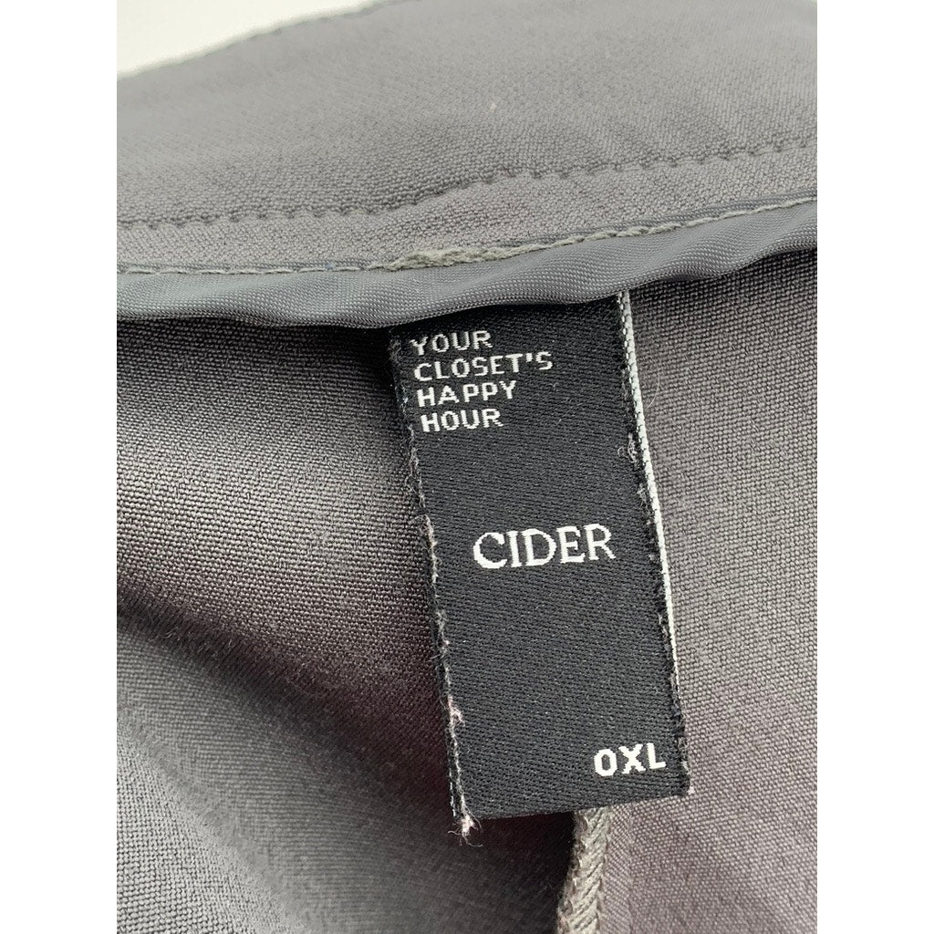 CIDER Women's Gray Solid High-Rise Casual Pleated Shorts SZ 0XL(12/14)