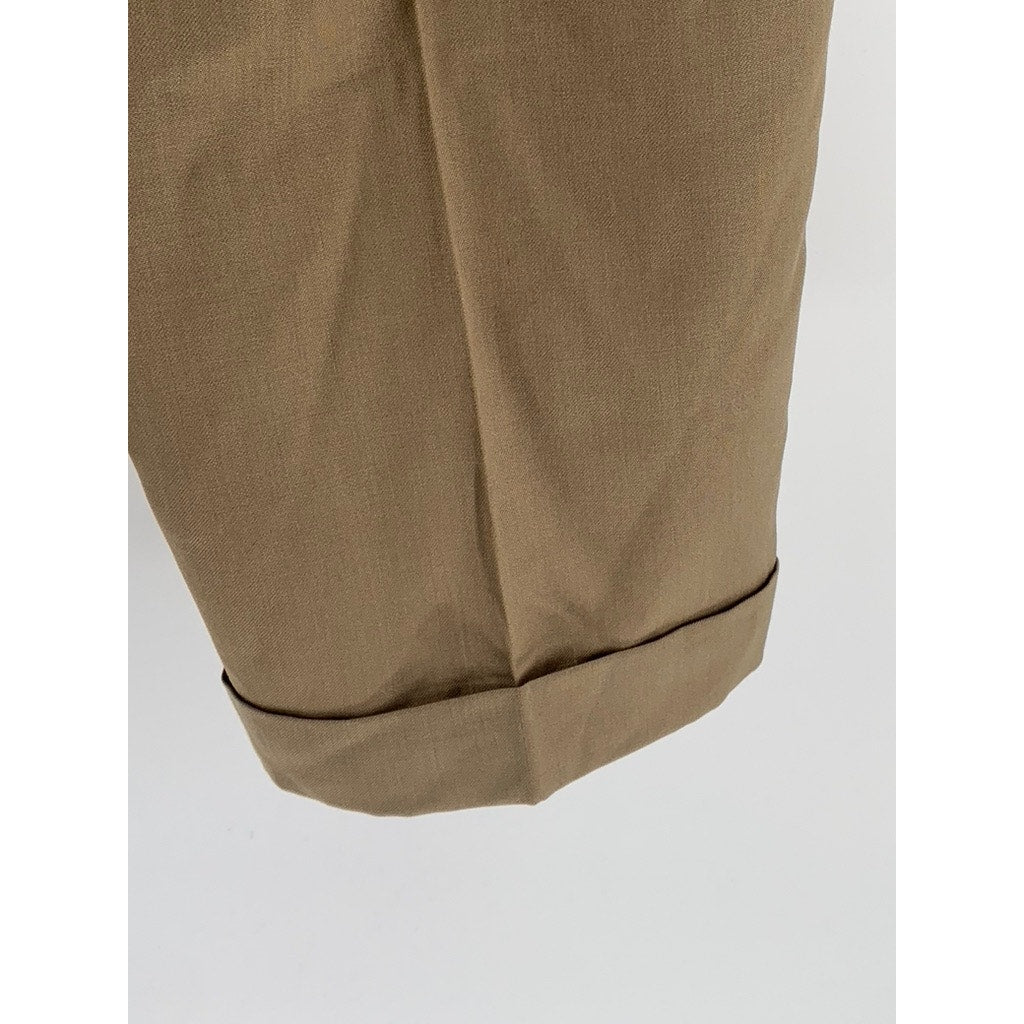 LAUREN RALPH LAUREN Men's Tan Regular-Fit Cuffed Wool Pants SZ 38X29