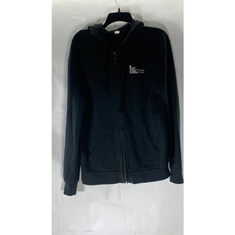 ALTERNATIVE Women's Black Giant Spoon Coordinates Graphic Zip-Up Sweater SZ M