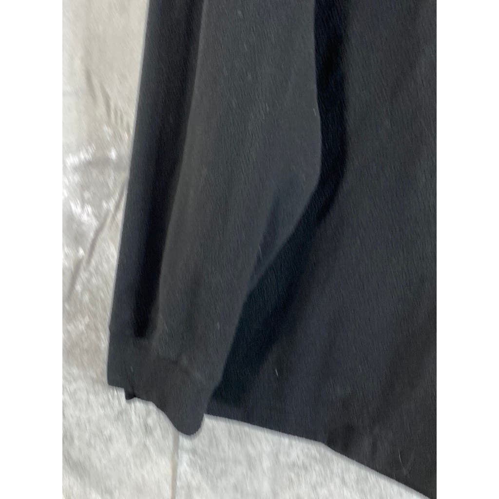 L.L. BEAN Men's Black Fleece Regular-Fit Henley Pullover Sweater SZ L