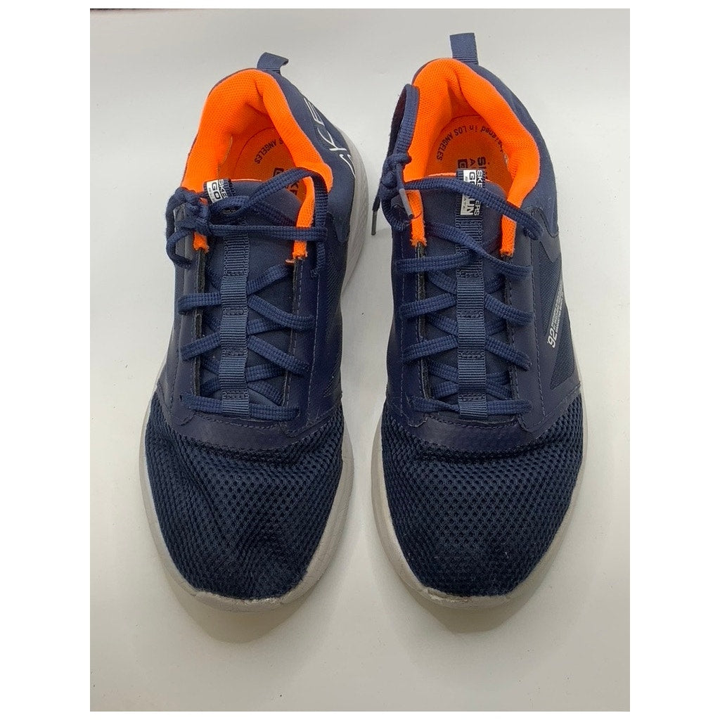 SKECHERS Women's Navy-Orange Air Cooled Goga Mat Go Run Elevate Sneakers SZ 7