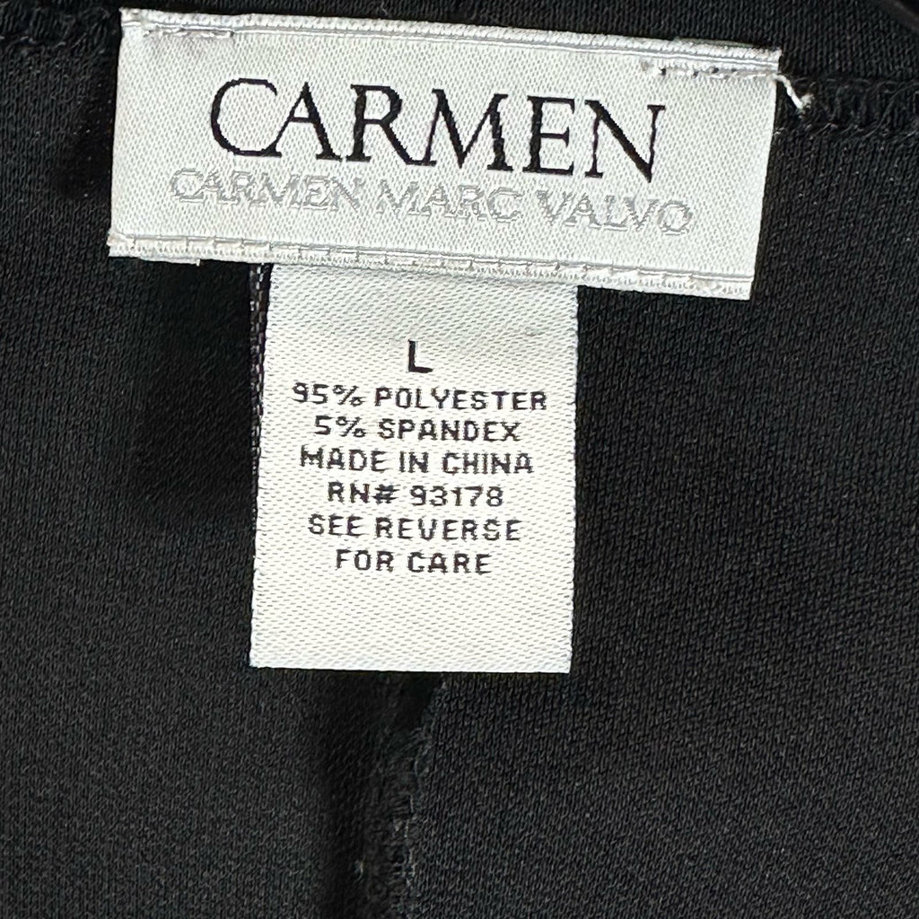 CARMEN CARMEN MARC VALVO Women's Black Solid Open-Front Long Sleeve Cardigan SZL