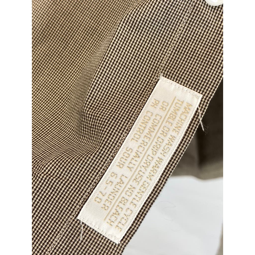 NORDSTROM Men's Brown Printed Relaxed Classic Button-Up Dress Shirt SZ 17.5/34