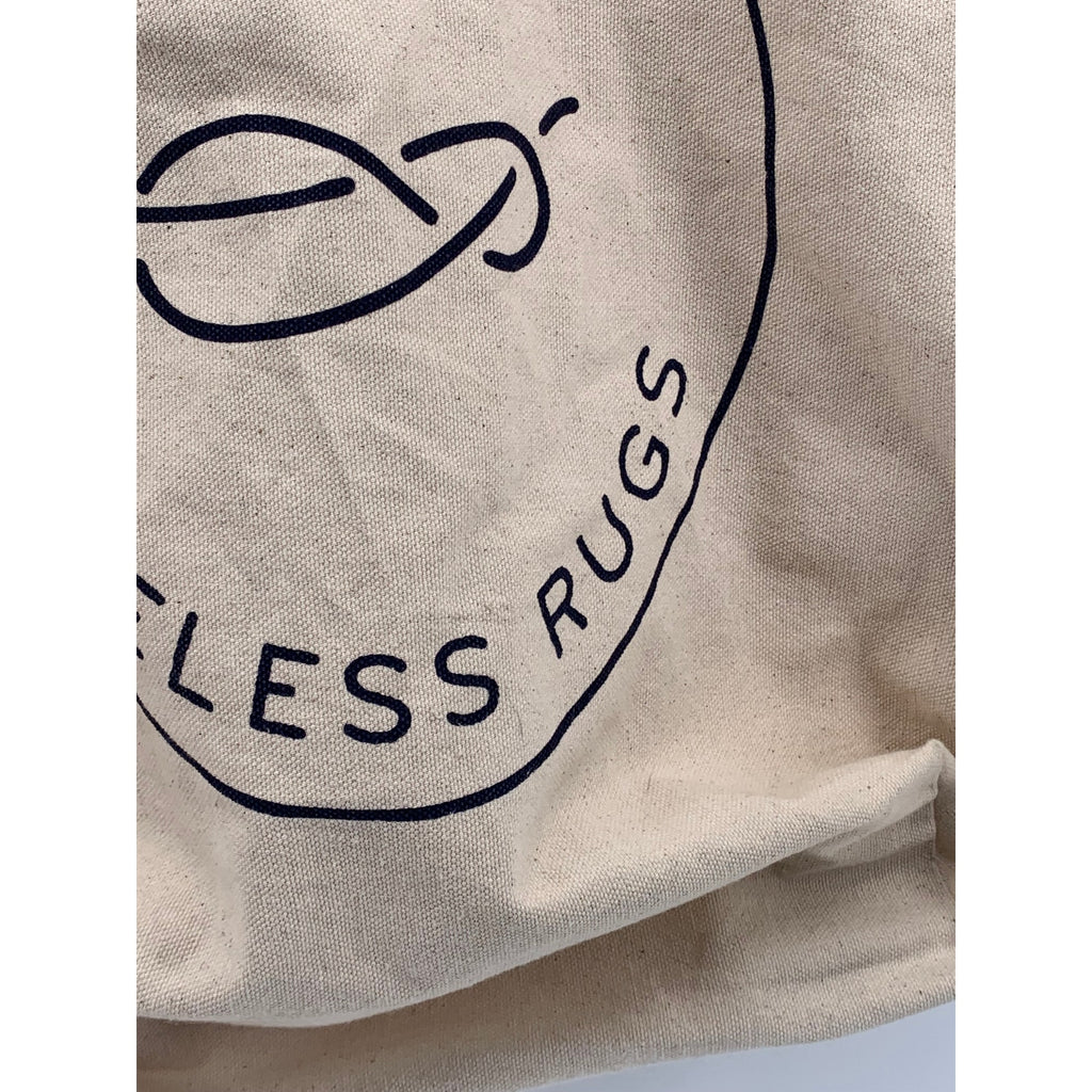 REVIVAL Women's Beige-Black Timeless Rugs Logo Tote Bag