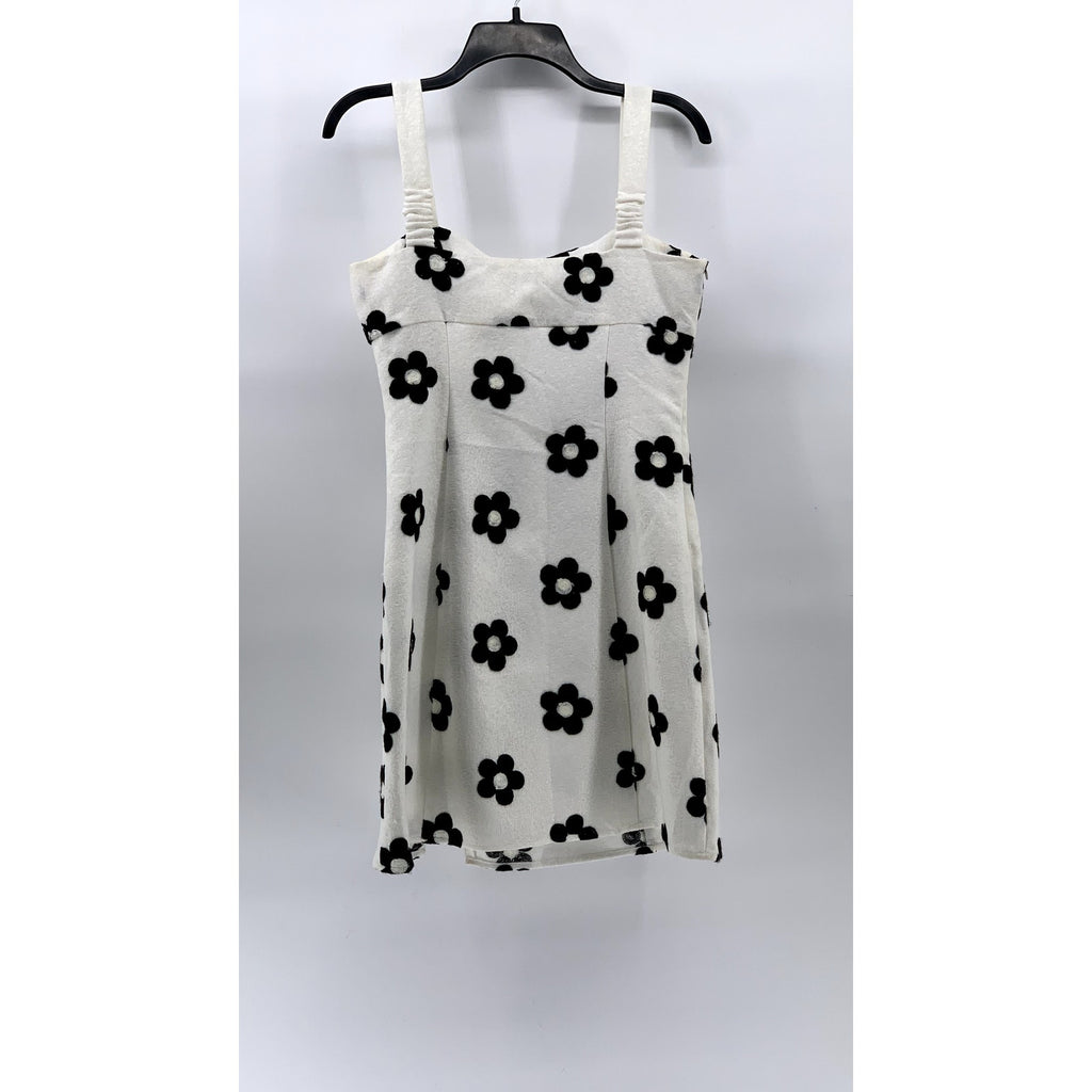 PETITE STUDIO Women's White-Black Tanya Daisy Bodycon Mini Dress SZ S