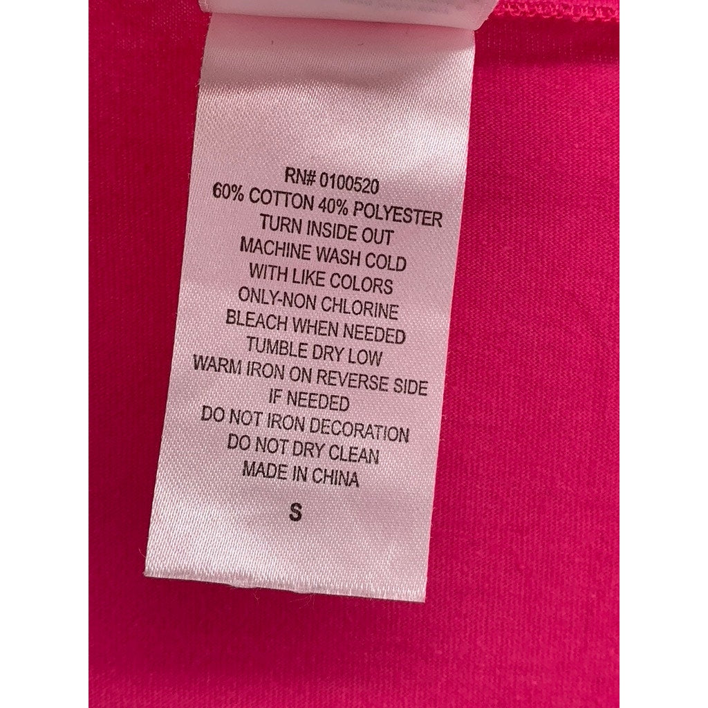 SANRIO Women's Fuchsia V-Neck Hello Kitty Graphic Short Sleeve Top SZ S