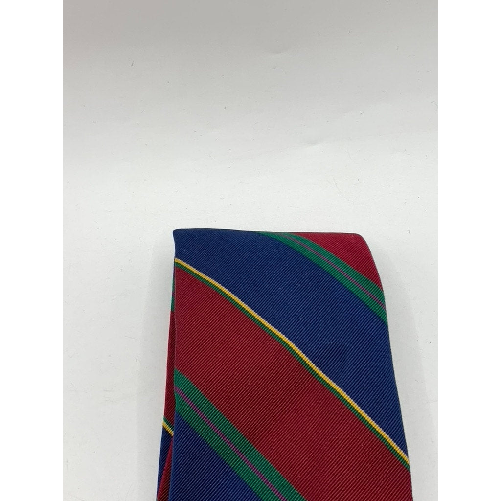 POLO BY RALPH LAUREN Men's Blue-Red-Green Striped Silk-Blend Tie SZ OS