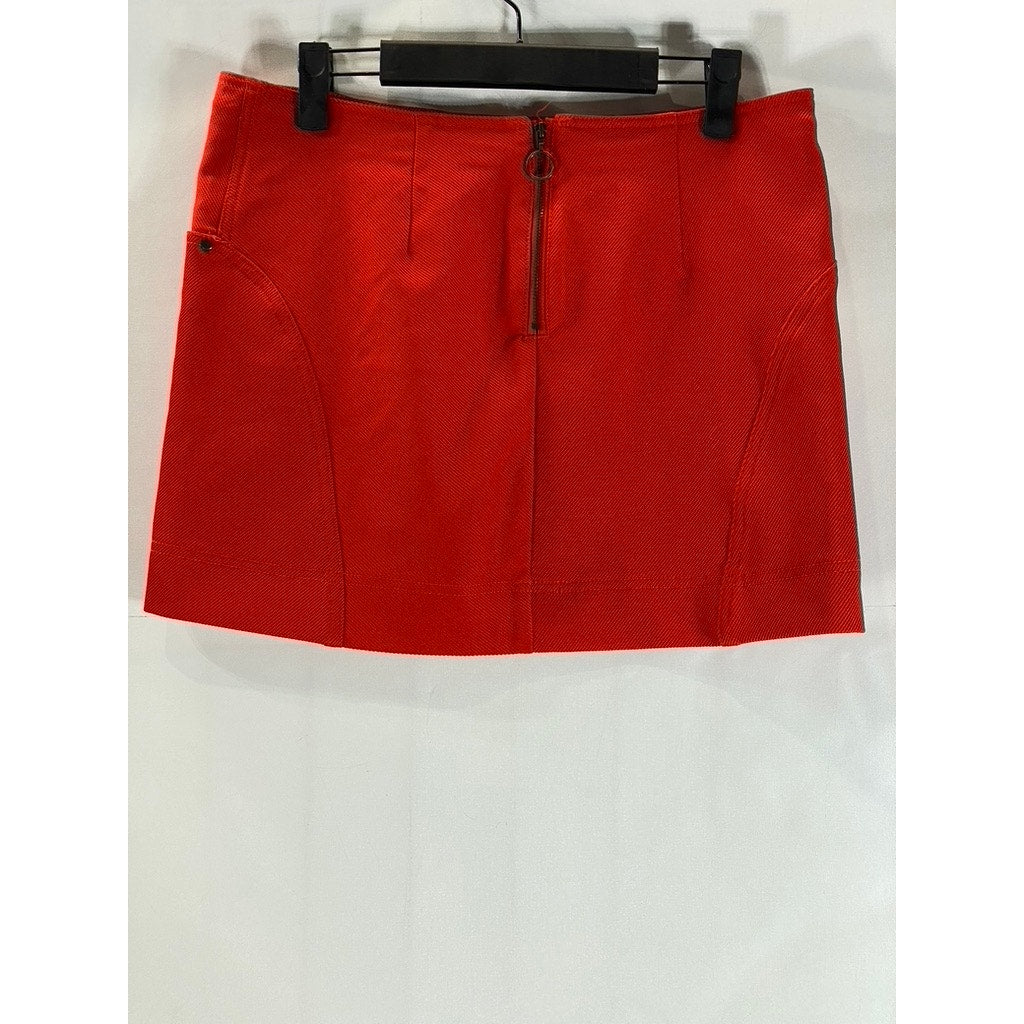 URBAN OUTFITTERS Women's Bright Red UO Ashley Pelmit Fitted Mini Skirt SZ M