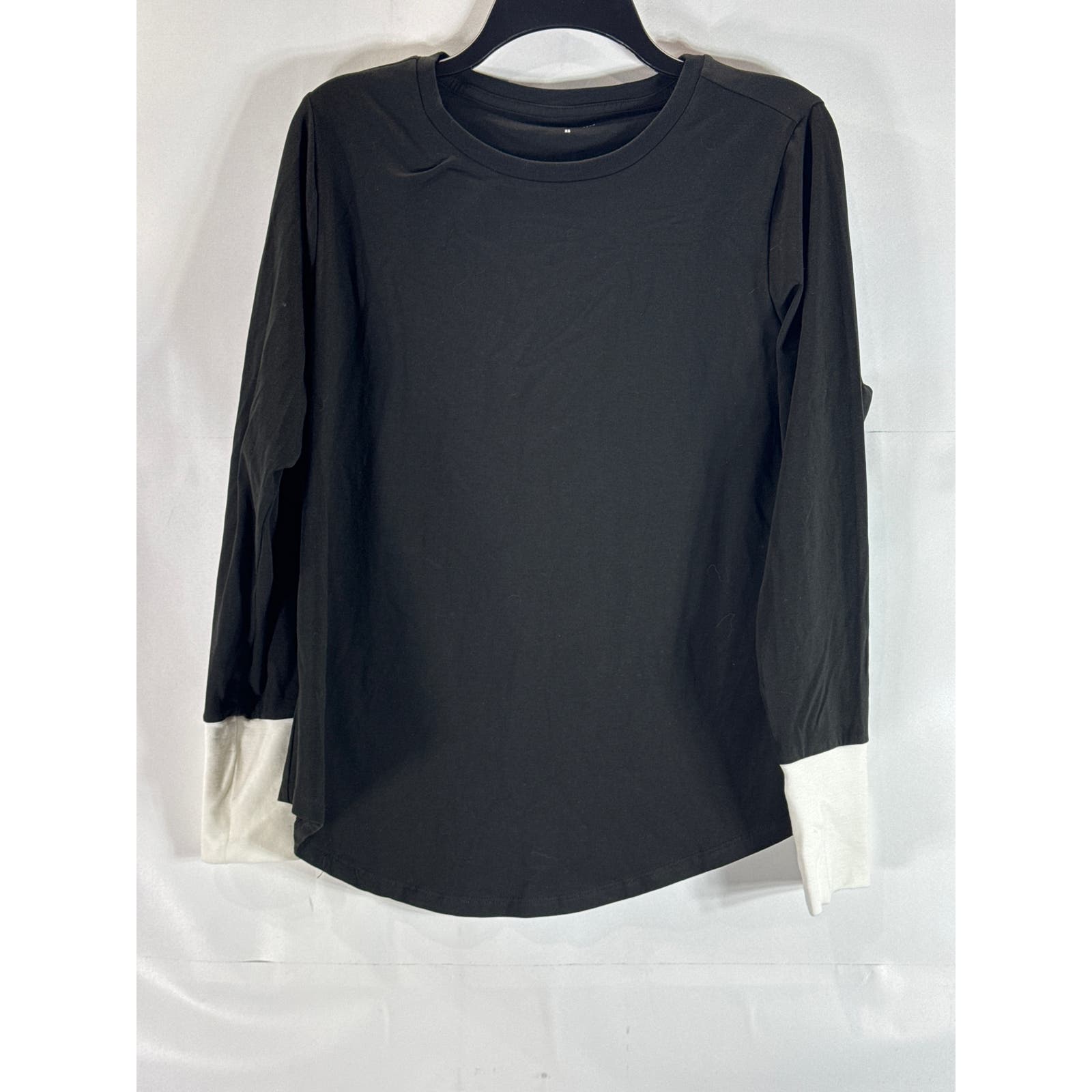 UNIVERSAL STANDARD Women's Black/White Rhine Color --Sleeve Cuff Top SZ XS(US-L)