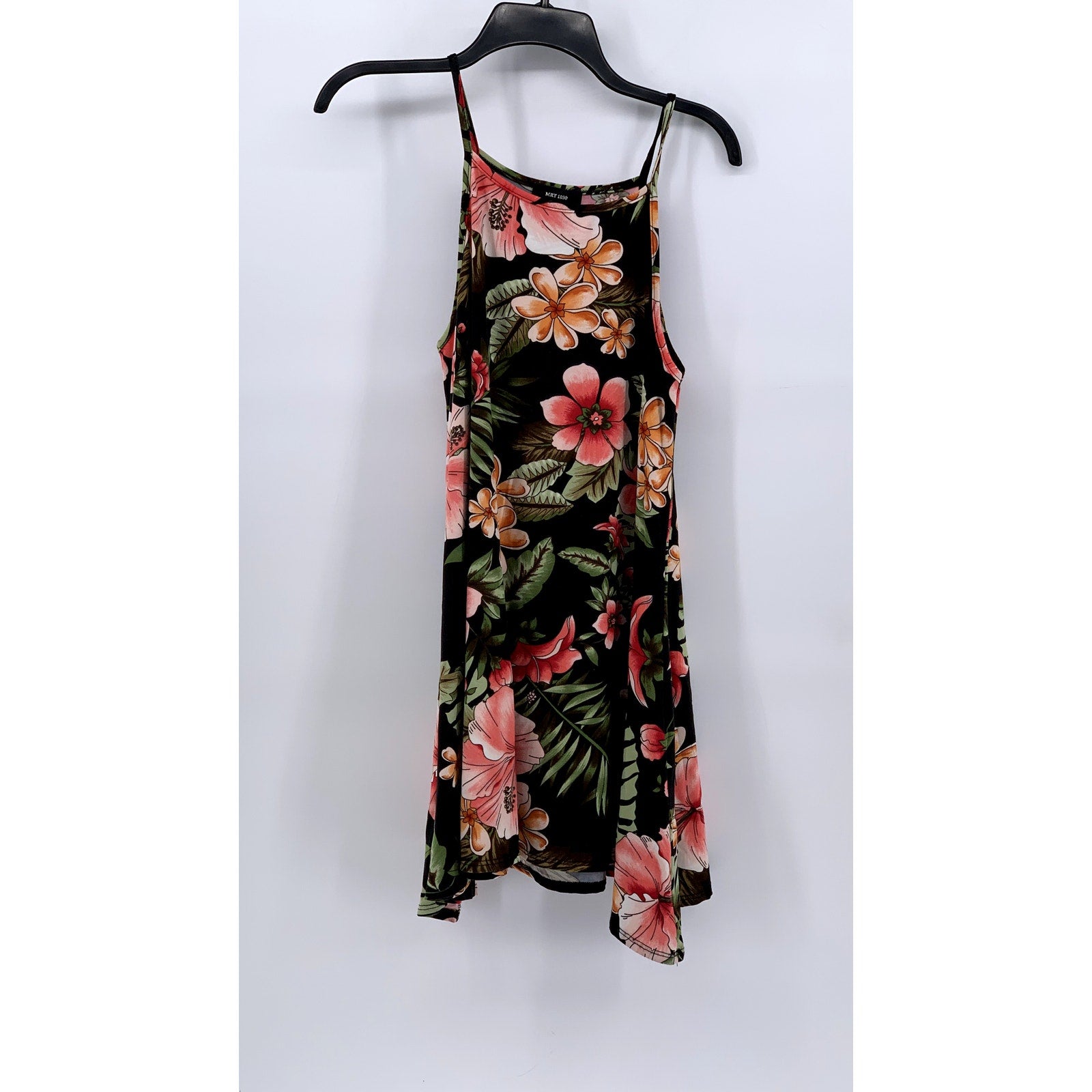 MRT 1030 Women's Black Floral Boho Mini Dress SZ M