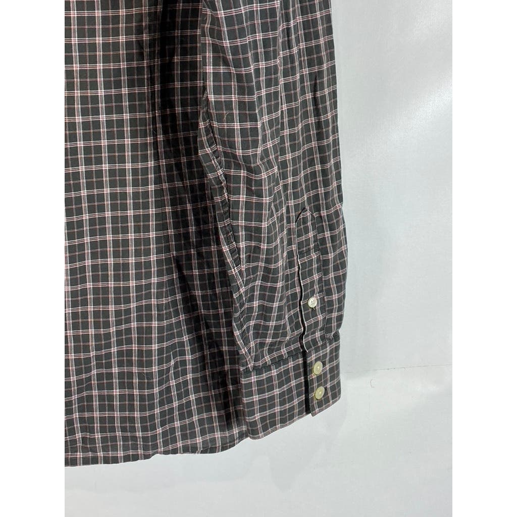 JOHN VARVATOS STAR U.S.A. Men's Black/Red Plaid Button-Up Long Sleeve Shirt SZ L