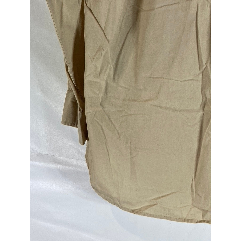 COTTON:ON Women's Tan Oversized-Fit Button-Up Long Sleeve Patch Pocket Top SZ XS