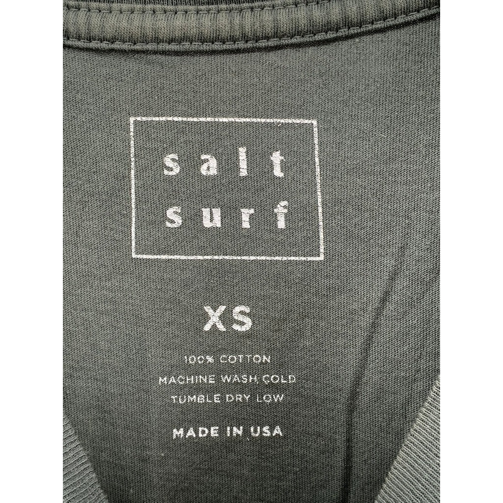 SALT SURF Men's Olive Green-Orange Logo Crewneck Short Sleeve T-Shirt SZ XS