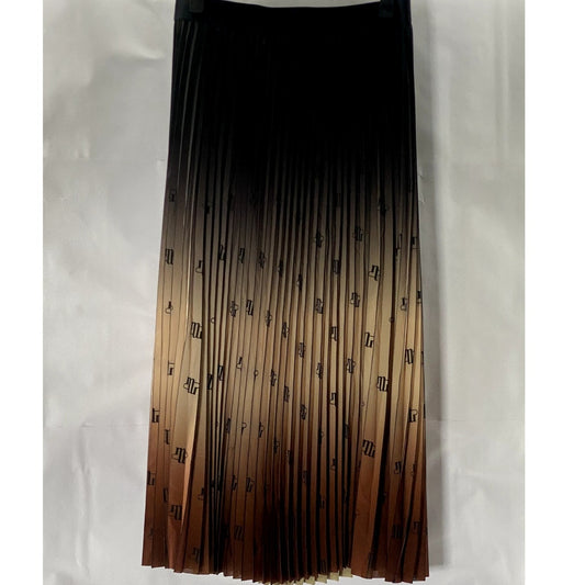 MUNTHE Women's Brown Ombre Aydence Pleated Pull-On Midi Skirt SZ S