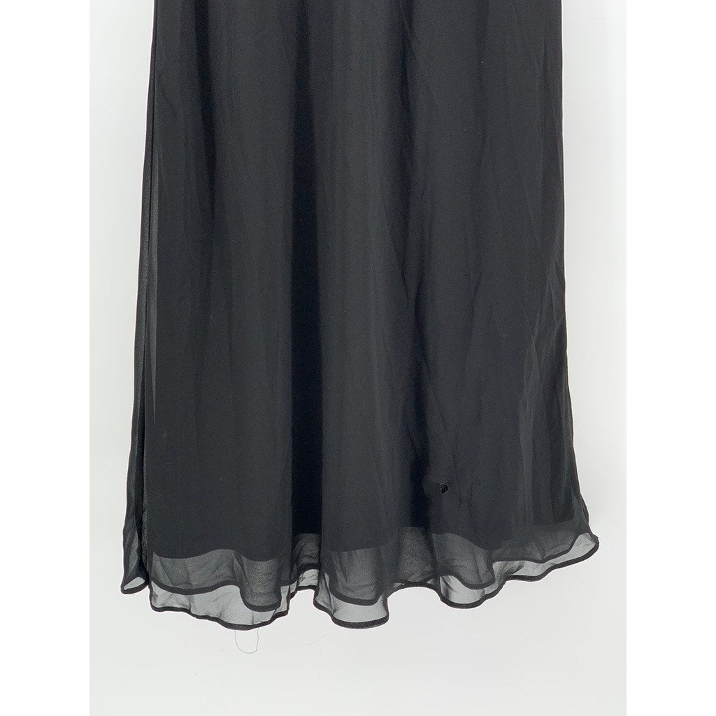 ALEX EVENINGS Women’s Petite Black Maxi A-Line Skirt SZ SP