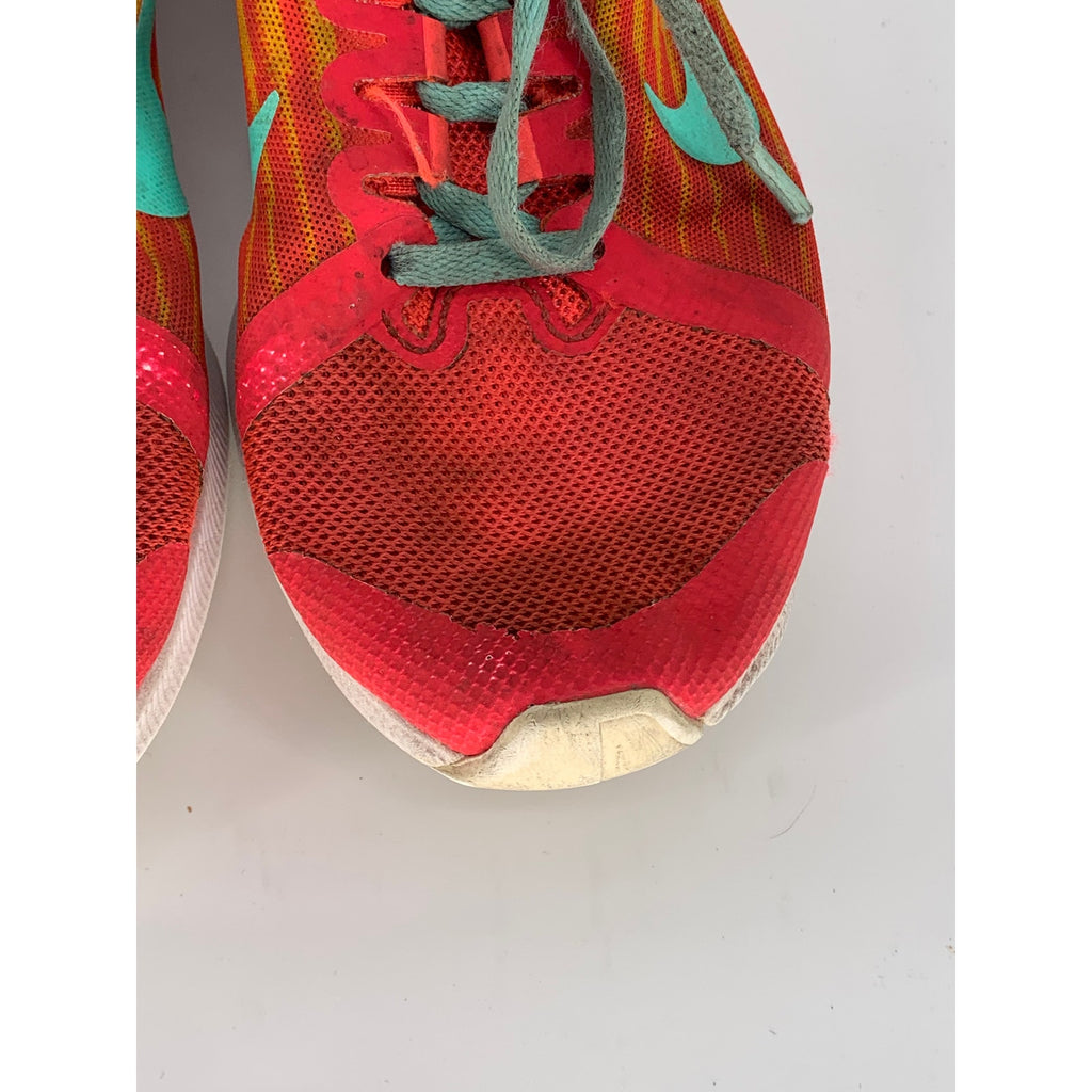 NIKE Girls' Red-Teal Mesh Downshifter 8 Fade Active Sneakers SZ 5.5Y
