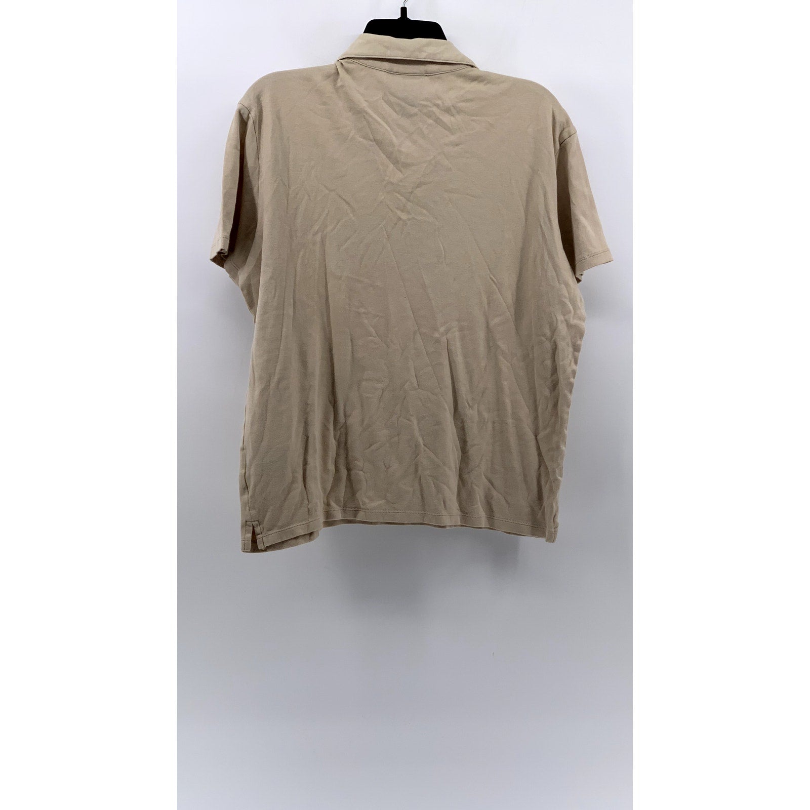 H&M Men's Beige Short Sleeve Cotton Polo Shirt SZ L