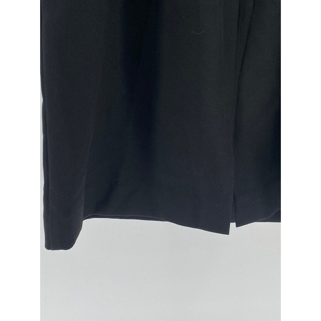 H&M Women's Black Crewneck Short Flutter Sleeves Sheath Knee Length Dress SZ S