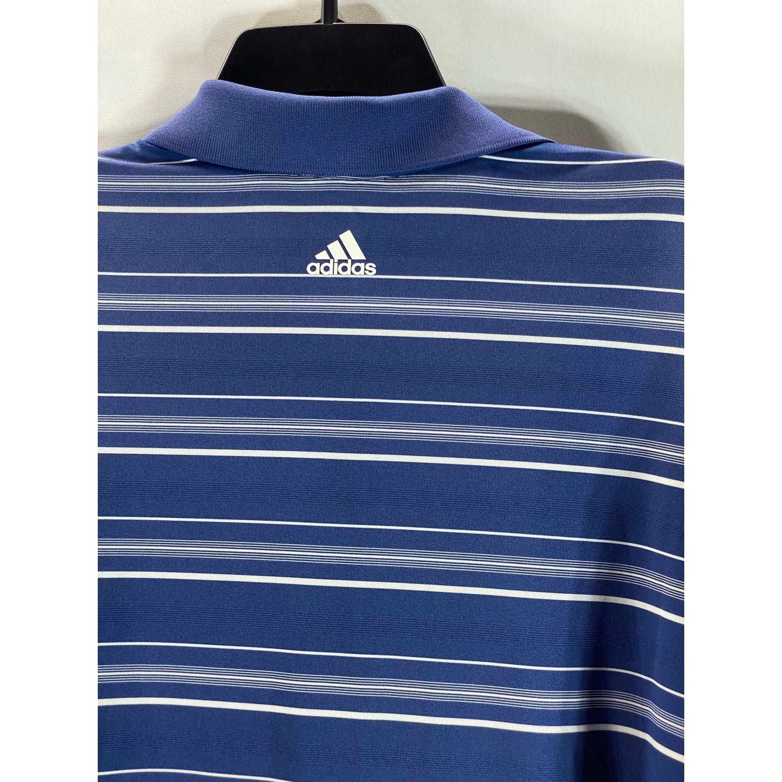ADIDAS Men's Blue 2 Color Stripe Puremotion Short Sleeve Golf Jersey Polo SZ 2XL