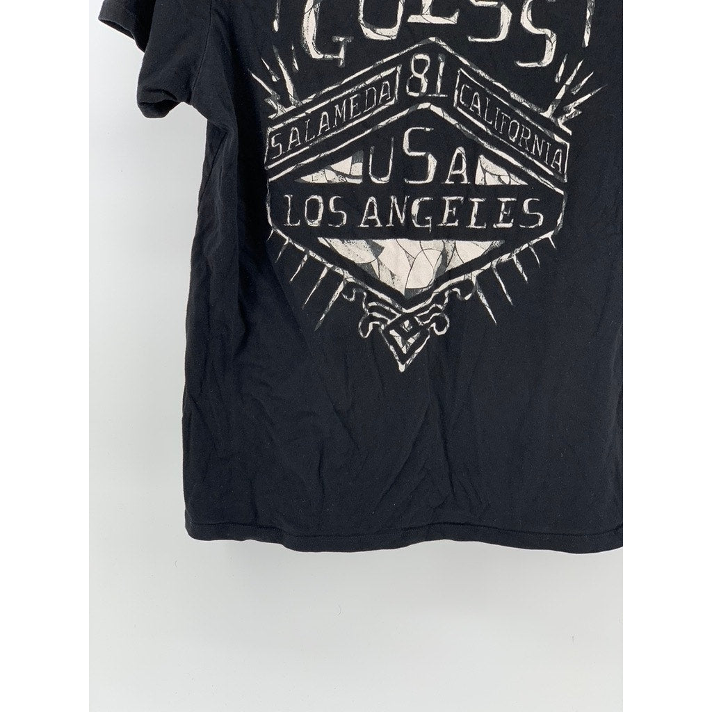 Men's Black Alameda County Graphic Crewneck Short Sleeve Casual T-Shirt SZ L