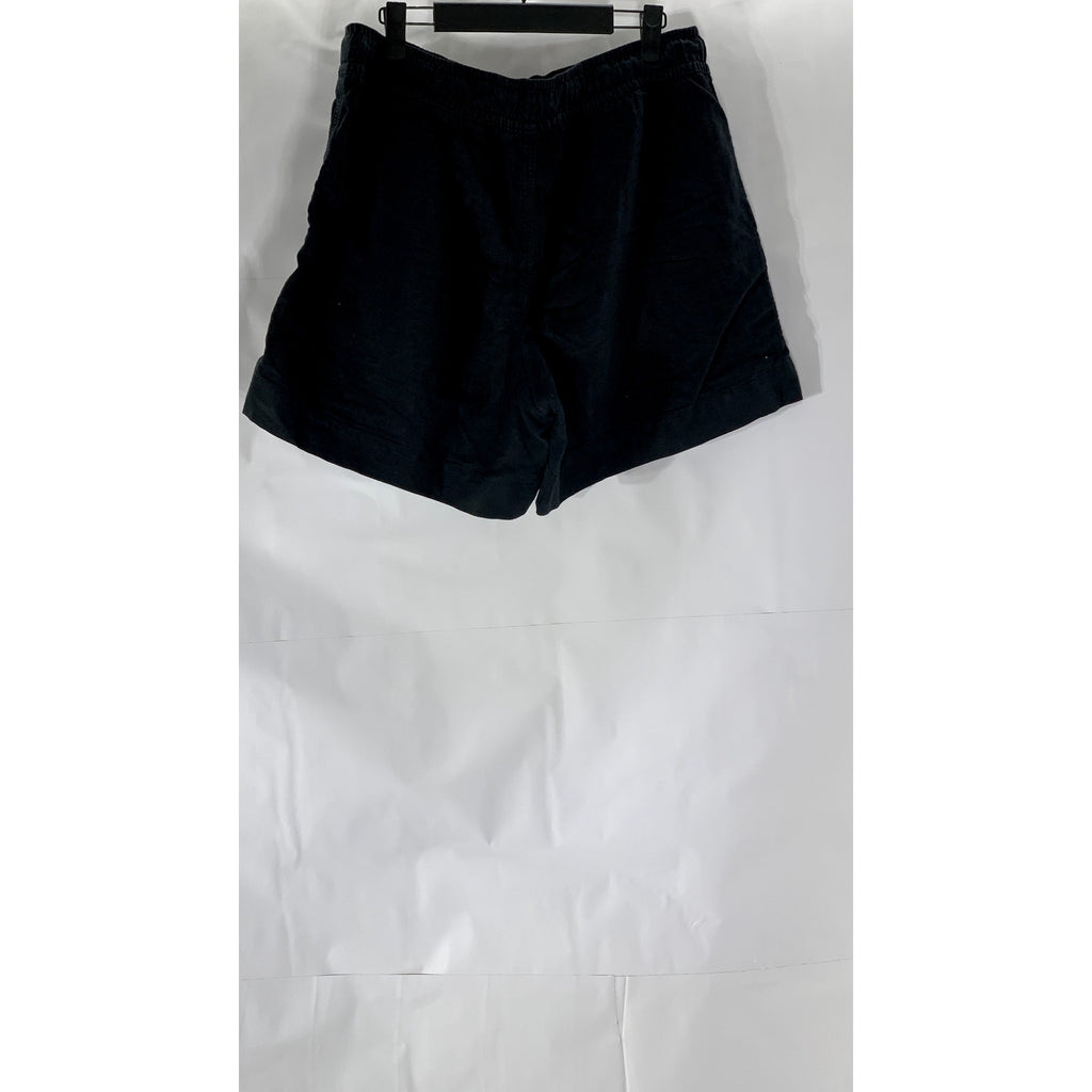 GAP Women's Petite True Black Linen-Blend High-Rise Relaxed-Fit Shorts SZ M/P