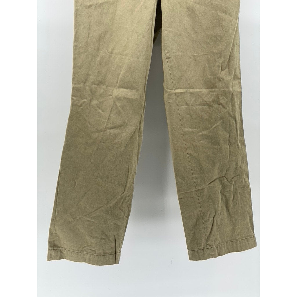 FINESILVER Men's Vintage Tan Straight-Leg Cotton Chino Pants SZ 30x30