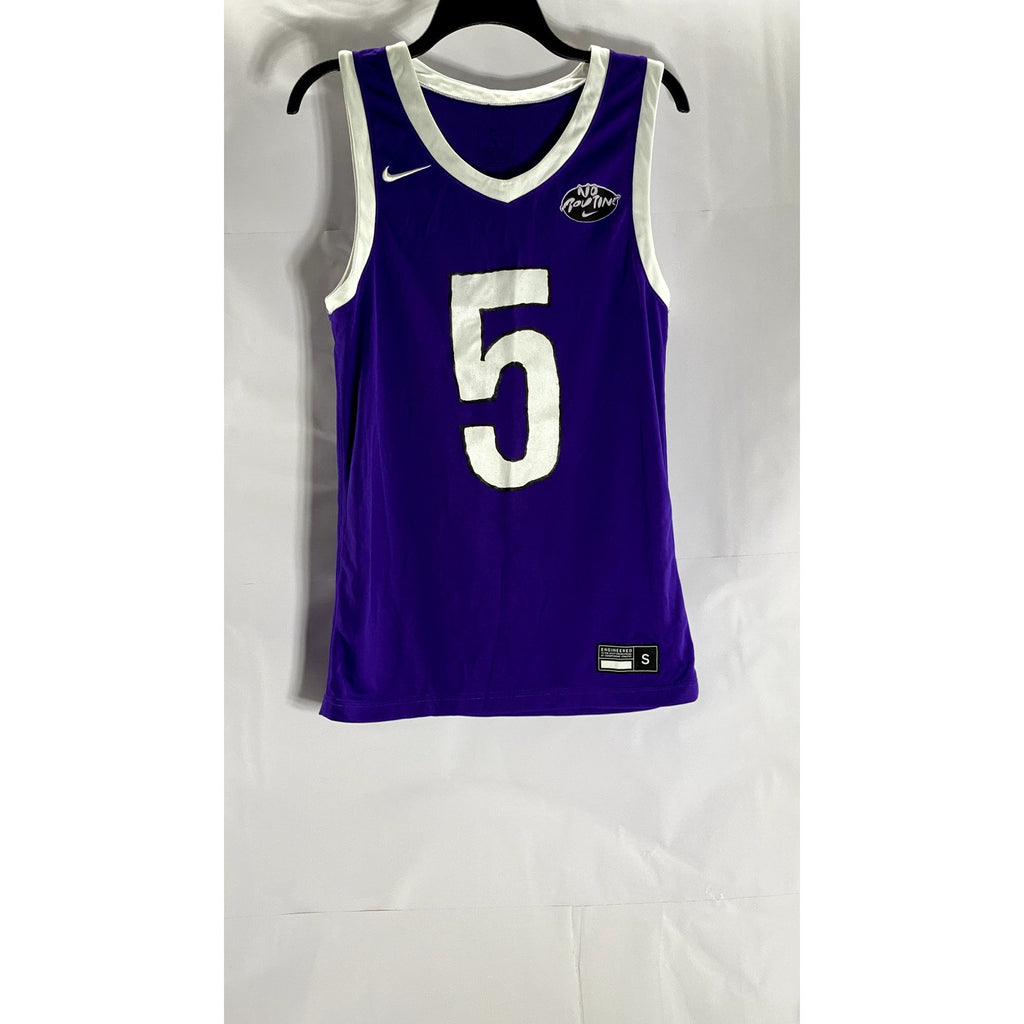 NIKE TEAM Men's Purple/White Custom Dri-Fit Basketball Tank Jersey SZ S