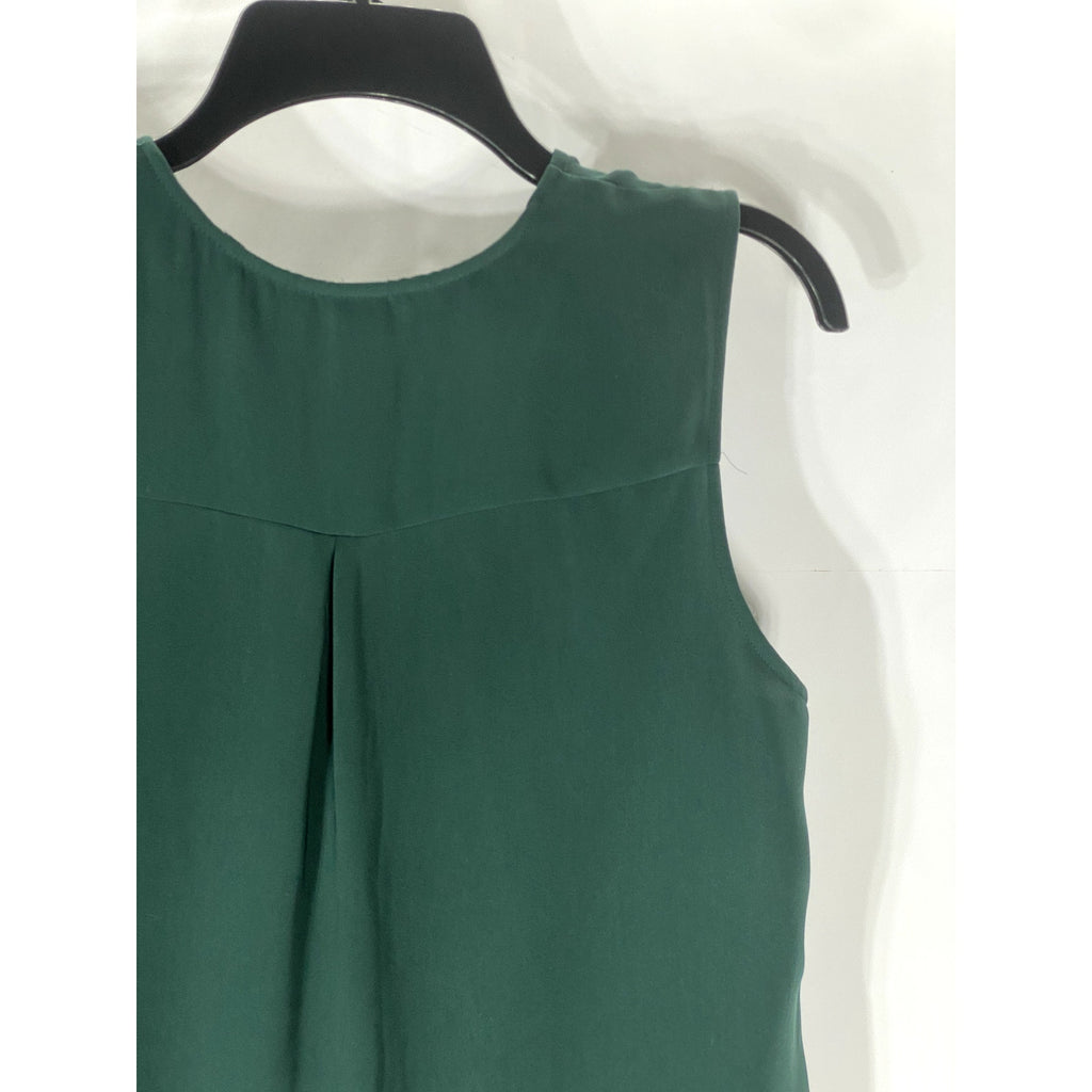 H&M Women's Dark Green V-Neck Sleeveless Lightweight Relaxed Fit Top SZ 6