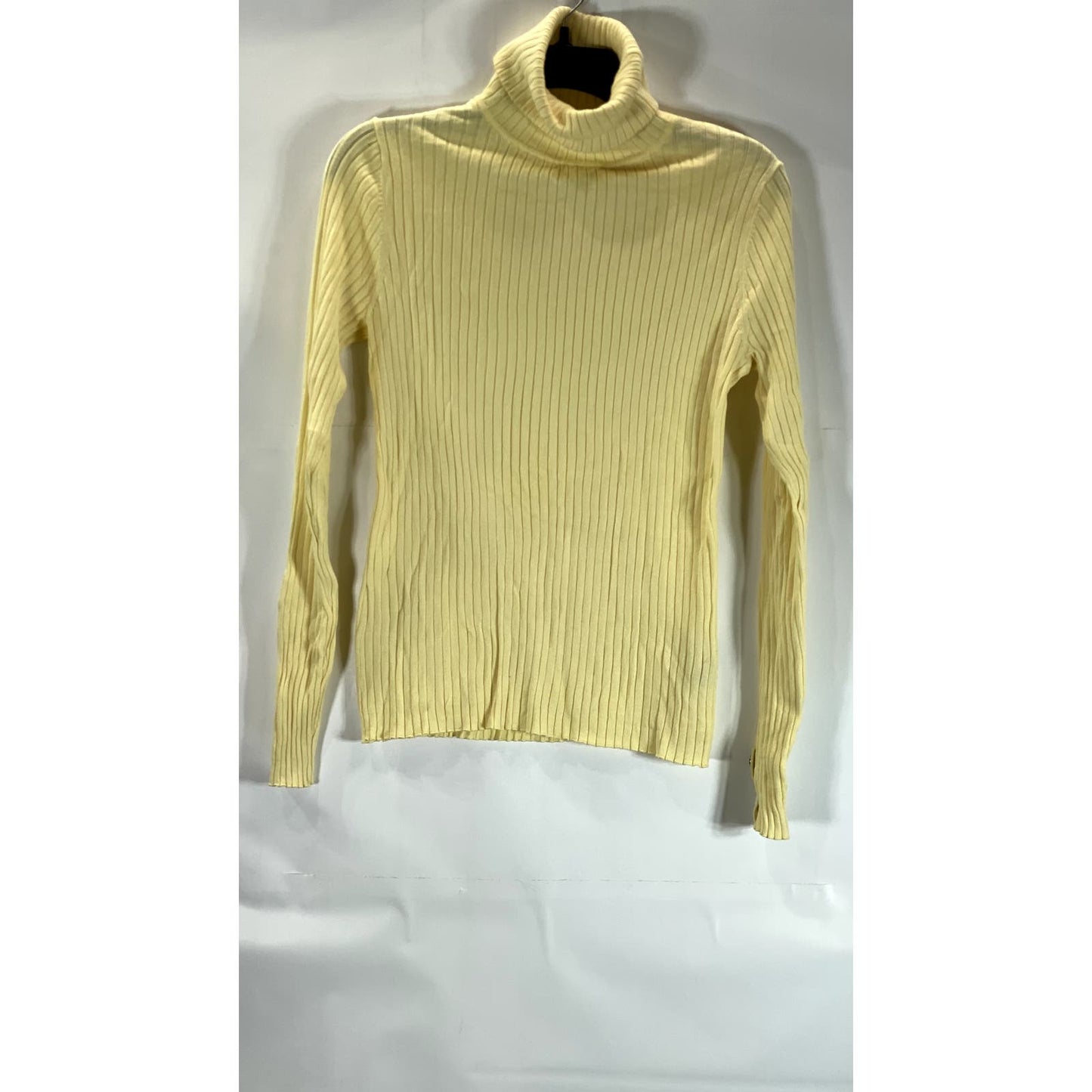 J. MCLAUGHLIN Women's Yellow Arlette Rib Stretch Turtleneck Long Sleeve Top SZ M