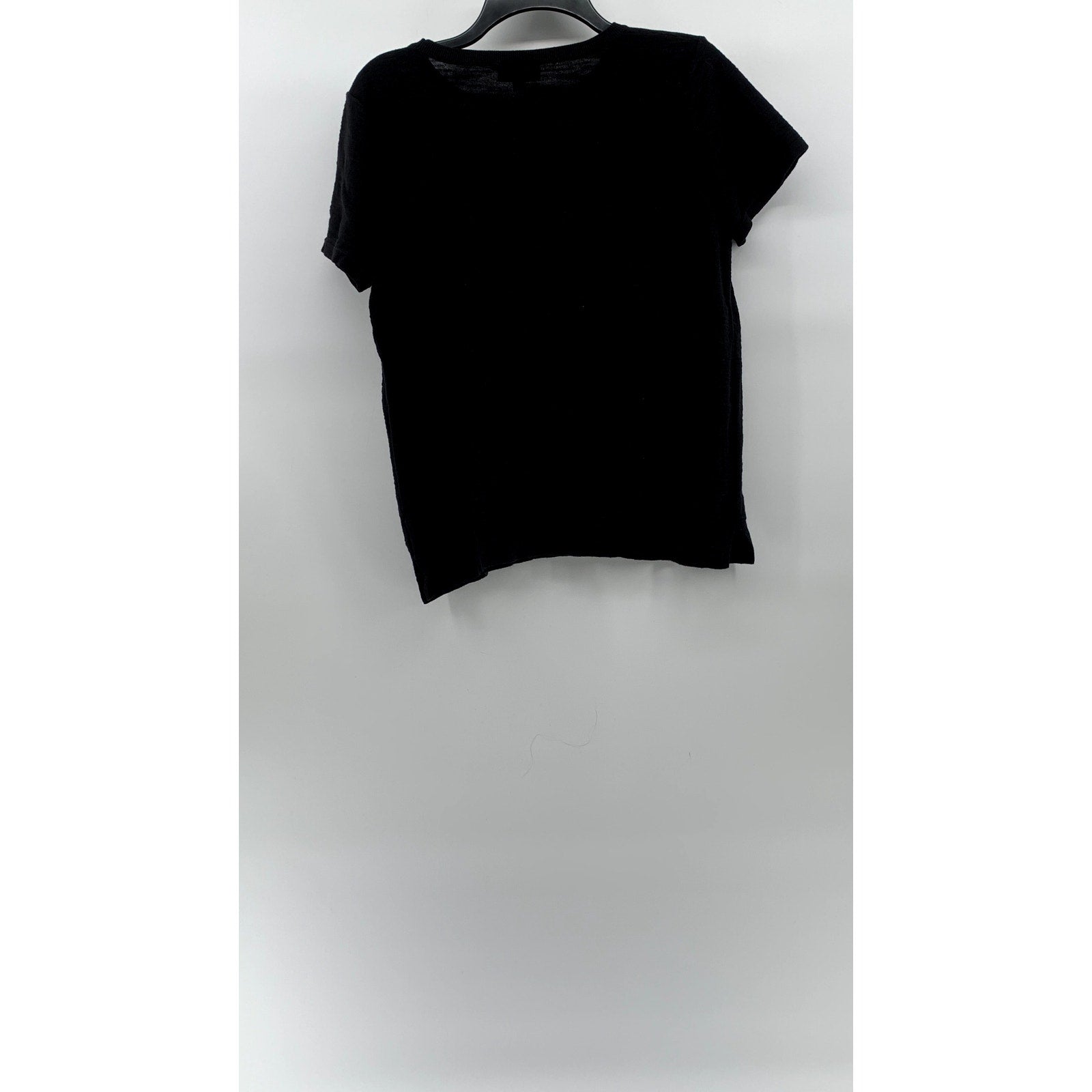 LOFT OUTLET Women's Black Crewneck Short Sleeve Knit Top SZ L