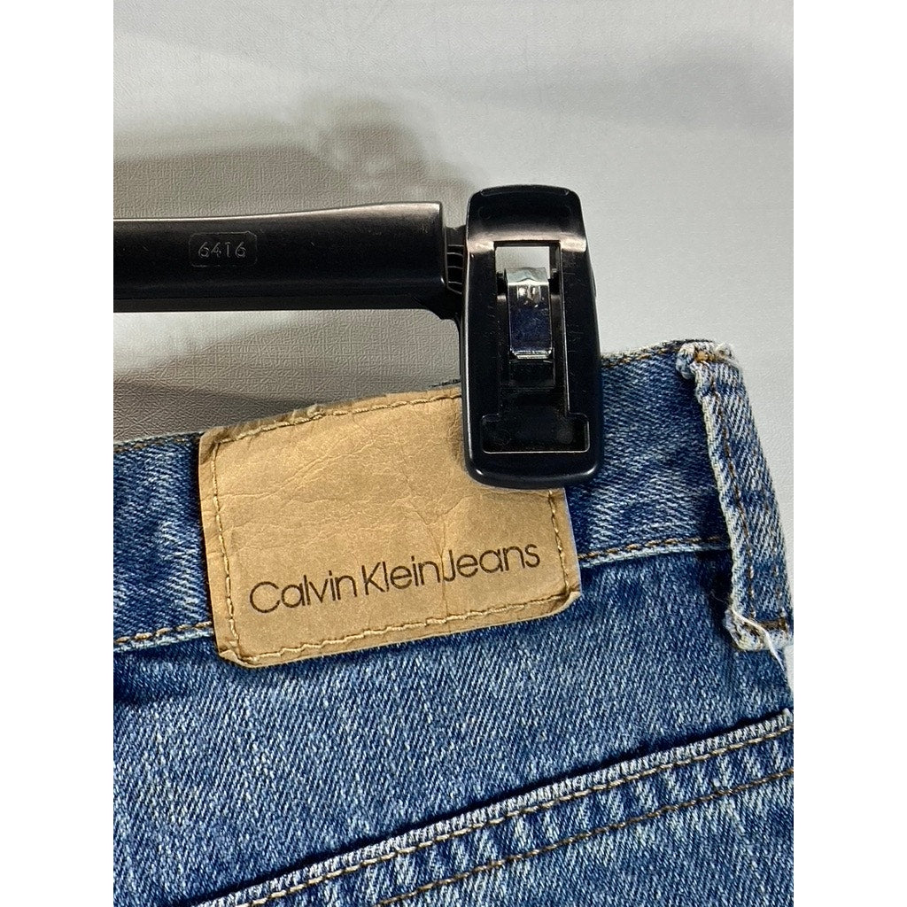 CALVIN KLEIN JEANS Men's Blue Five-Pocket Straight-Leg Denim Jeans SZ 36