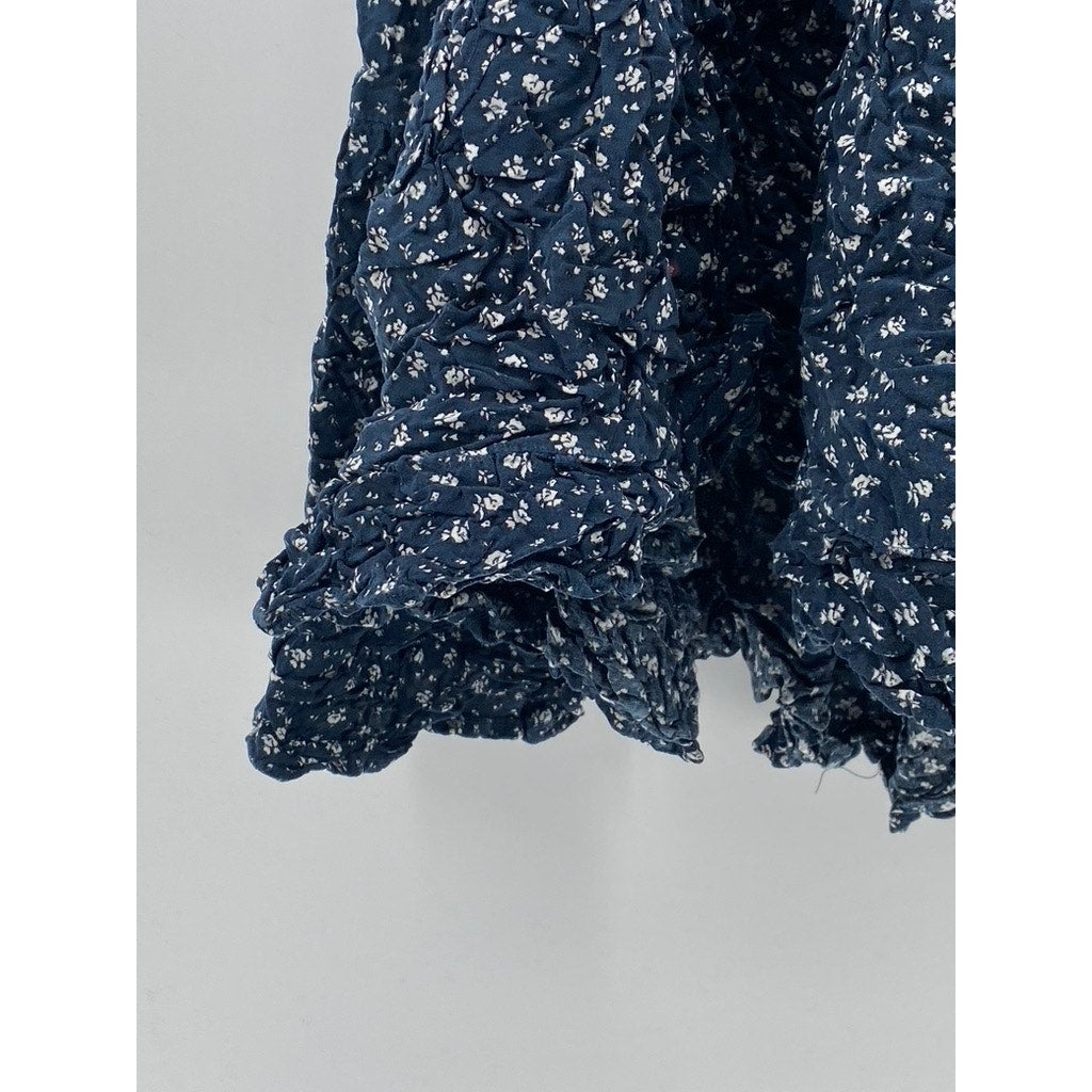 ANB APPAREL Women's Navy Blue Floral Print Scoop-Neck Spaghetti Strap Top SZ S