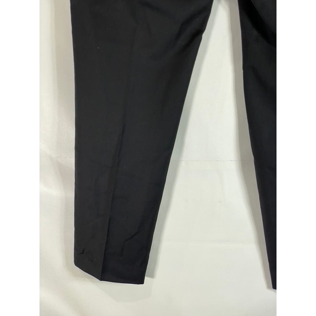 MICHAEL KORS Men's Solid Black Stretch Wool Flat Front Dress Pants SZ 38x30