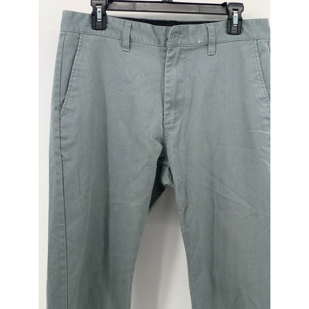 OBEY Men's Gray Solid Regular-Fit Tapered Leg Chino Pants SZ 32