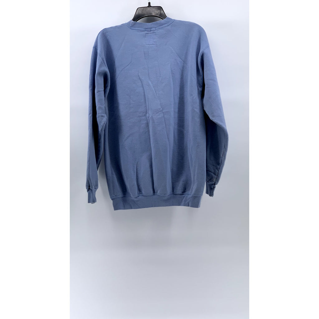 PETALS & PEACOCKS Women's Light Blue Sensual Healing Crewneck Sweatshirt SZ M