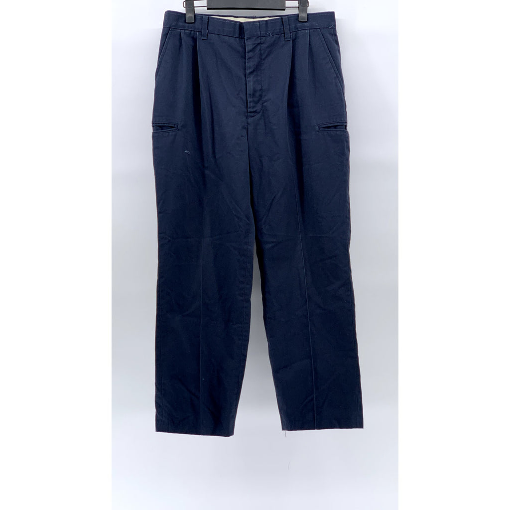 RIVERSIDE Men's Navy Blue Solid Budweiser Straight-Leg Work Chino Pant SZ 32