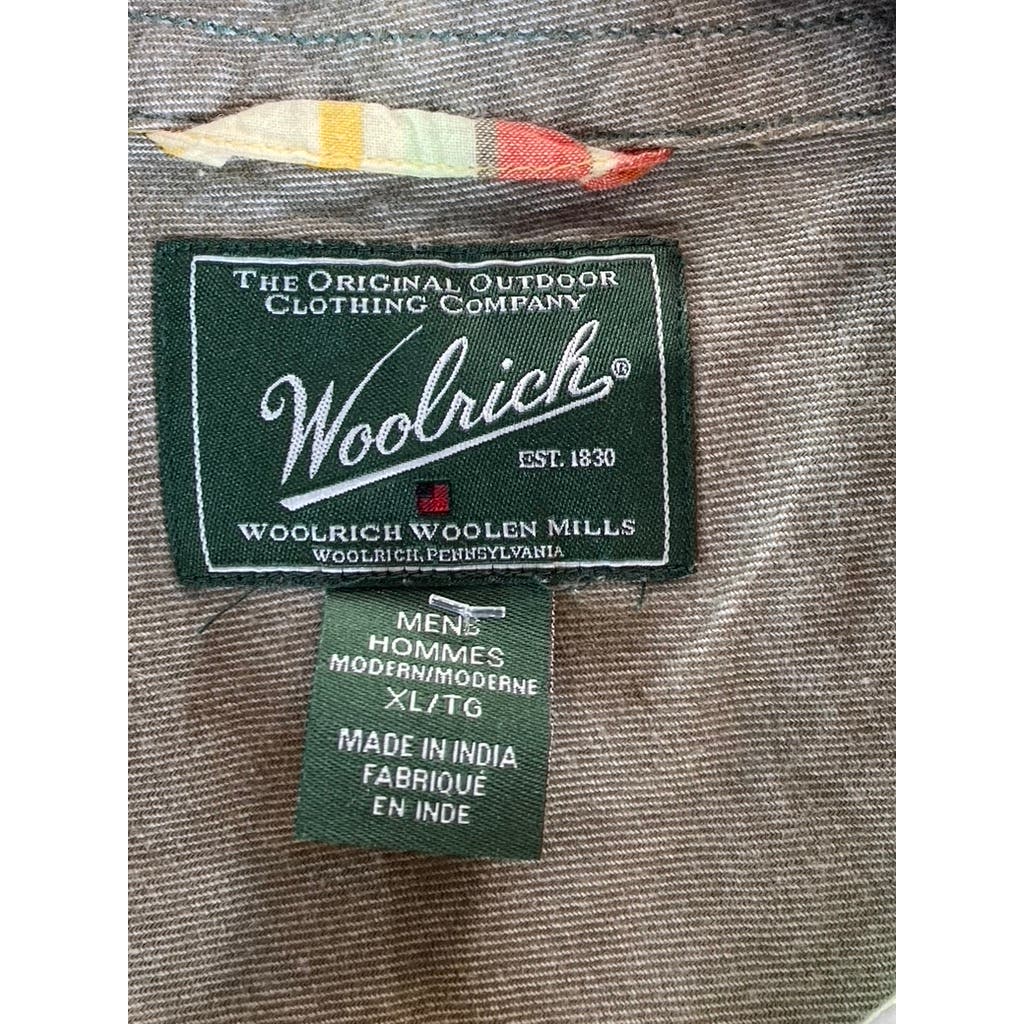 WOOLRICH Men's Yellow/Red Plaid Modern Short Sleeve Button-Up Shirt SZ XL