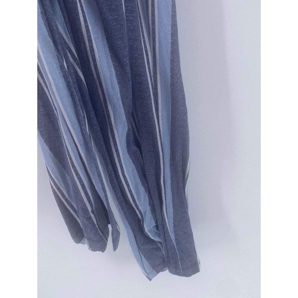 DEREK HEART Women's Blue Plus Striped Short Sleeve Jumpsuit SZ 2X