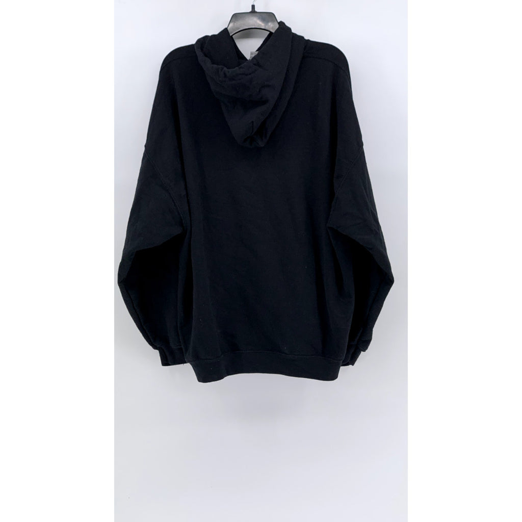 GILDAN Unisex Black-White Lady Luck Graphic Hoodie SZ 2XL