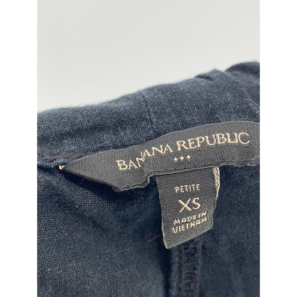 BANANA REPUBLIC Women's Black Petite Linen Blend Shorts SZ XS/P