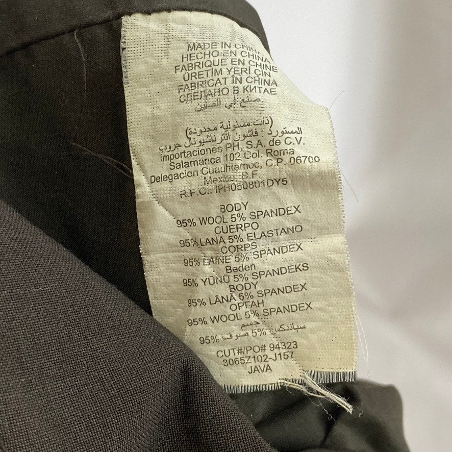 BEBE Women's Dark Brown Wool-Spandex Straight-Leg Dress Pant SZ 0