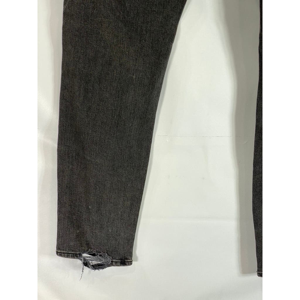 ABERCROMBIE & FITCH Men's Washed Black Distressed Athletic Skinny-Fit Jean SZ 34