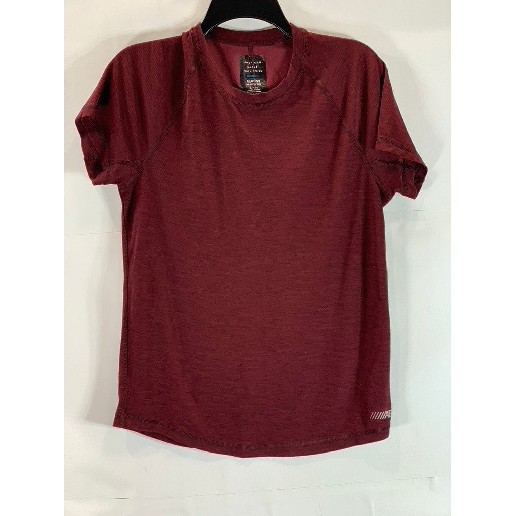 AMERICAN EAGLE OUTFITTERS Men's Burgundy AE Active 360 Extreme Flex T-Shirt S