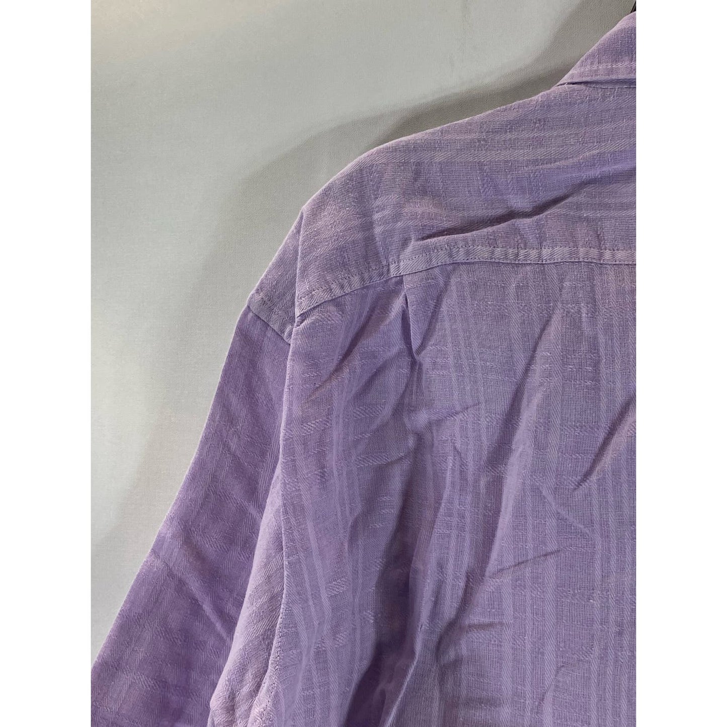 TASSO ELBA Island Men's Purple Linen-Blend Button-Up Short Sleeve Shirt SZ 2XL