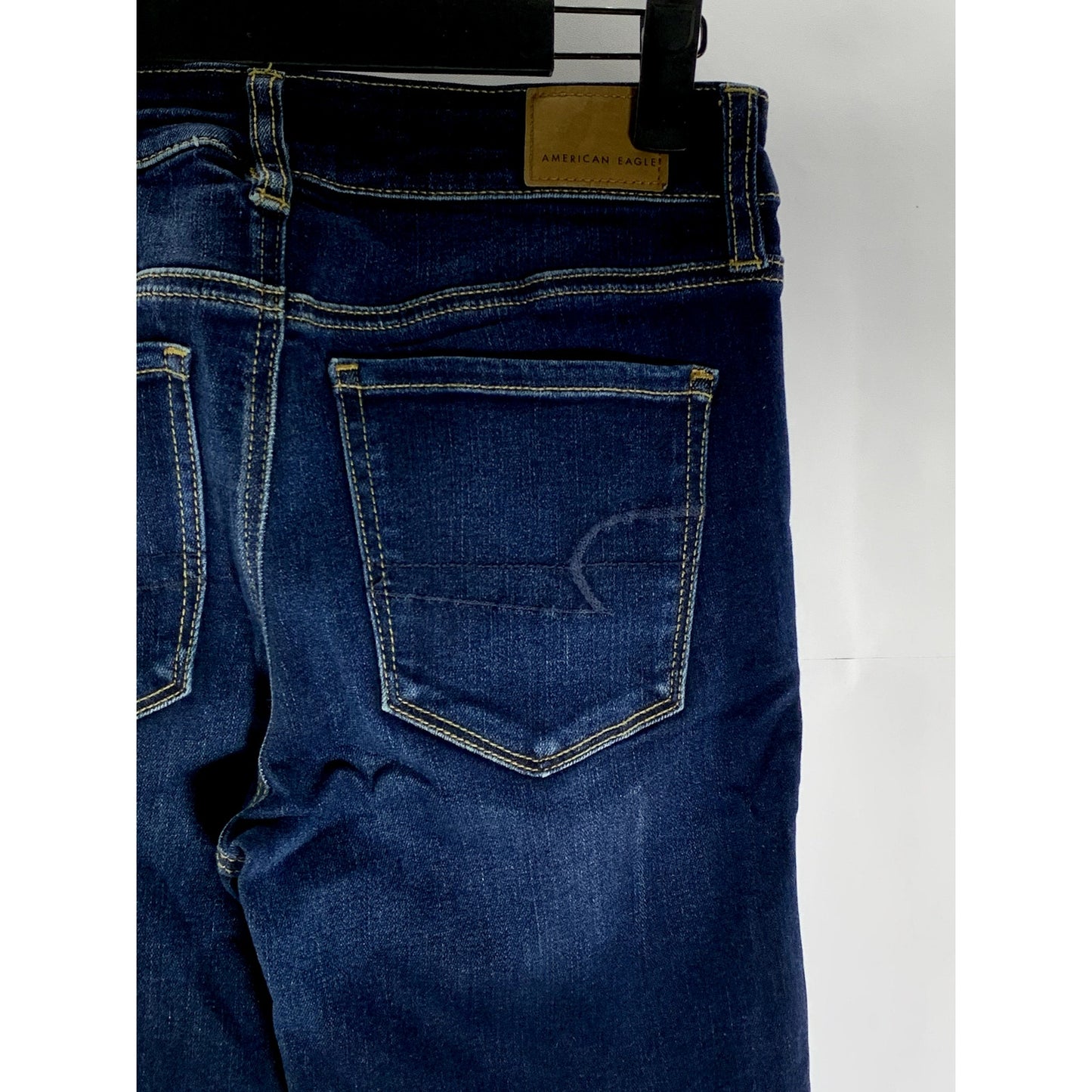 AMERICAN EAGLE Women's Dark Blue Regular-Fit Skinny-Leg Four-Pocket Jean SZ 4