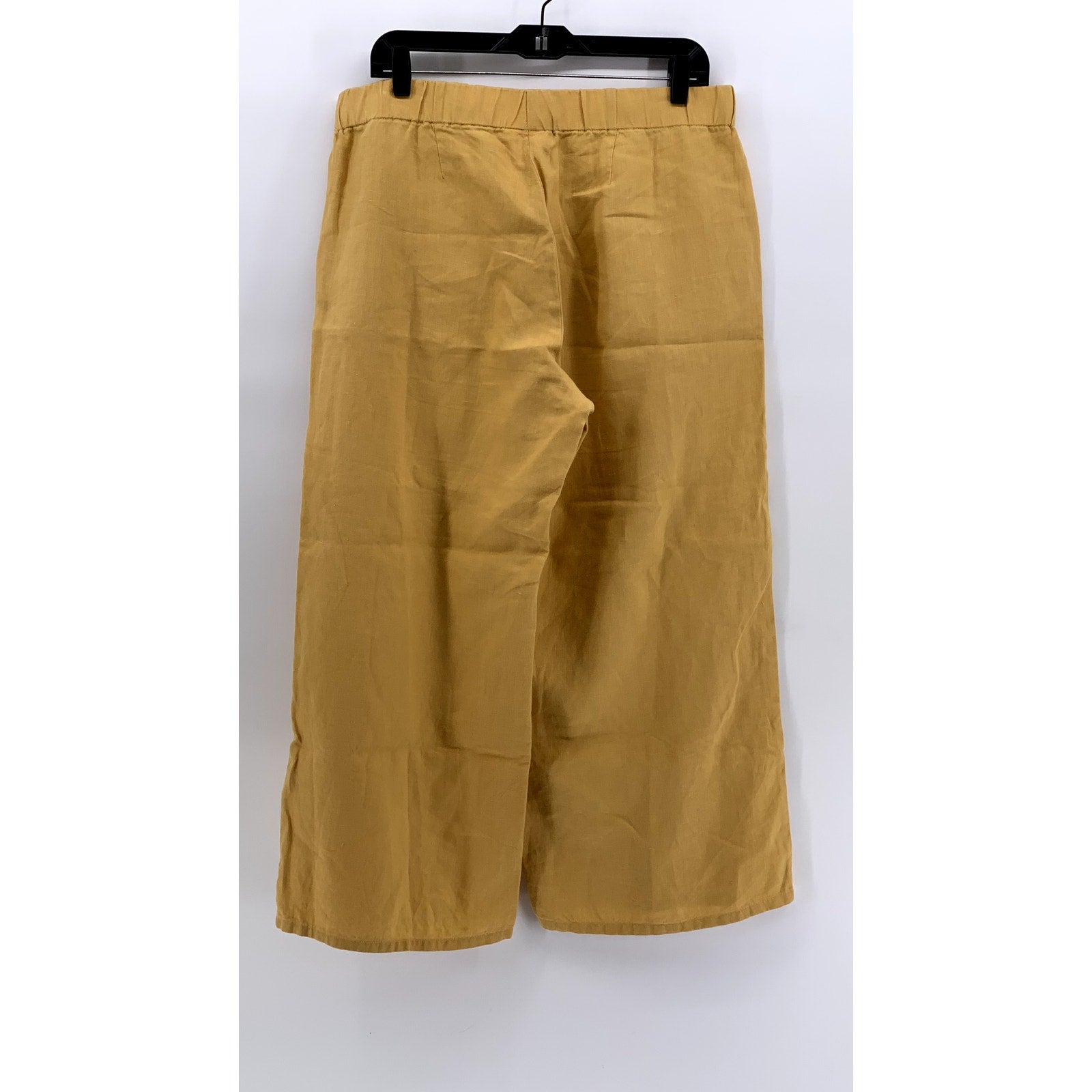 J. JILL Women's Tan Love Linen Wide-Leg Cropped Pants SZ M