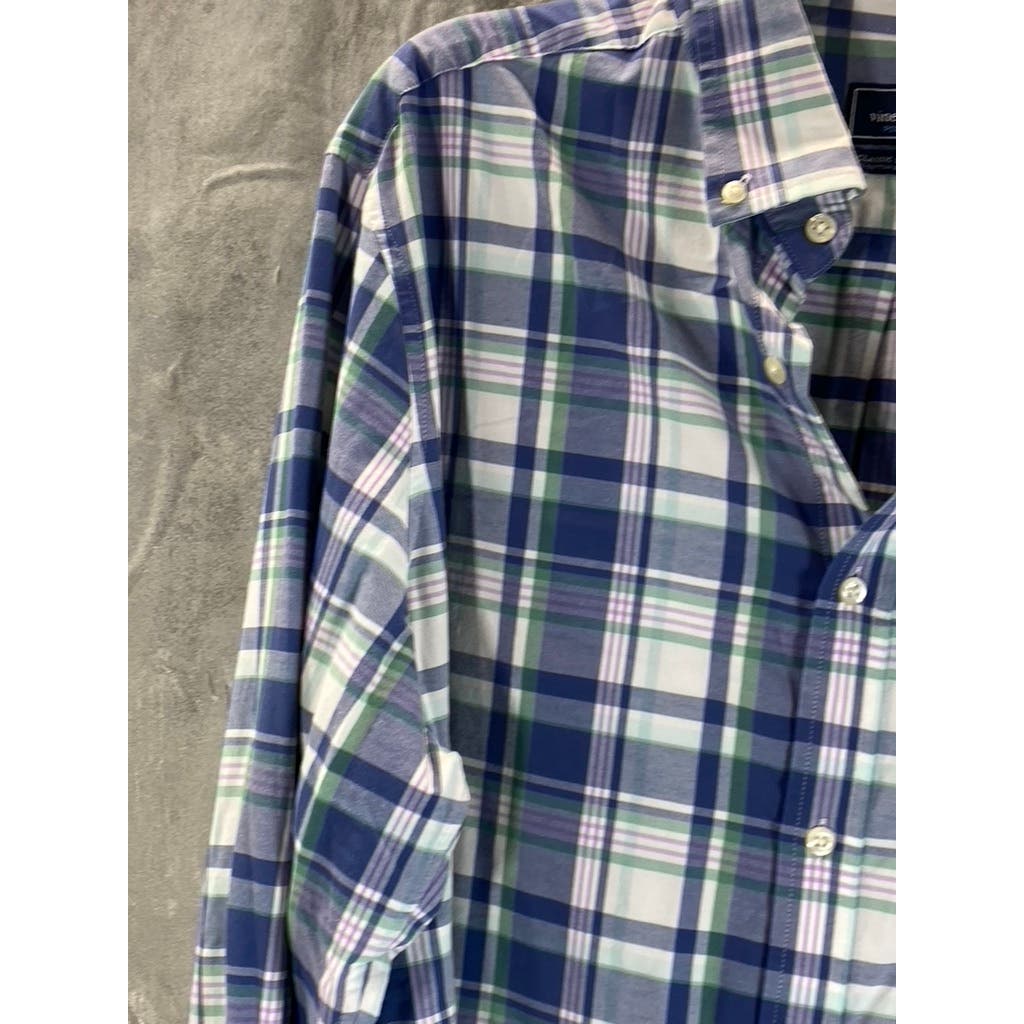 VINEYARD VINES Men's Blue Plaid Otter Rock Classic Cotton Tucker Shirt SZ XL