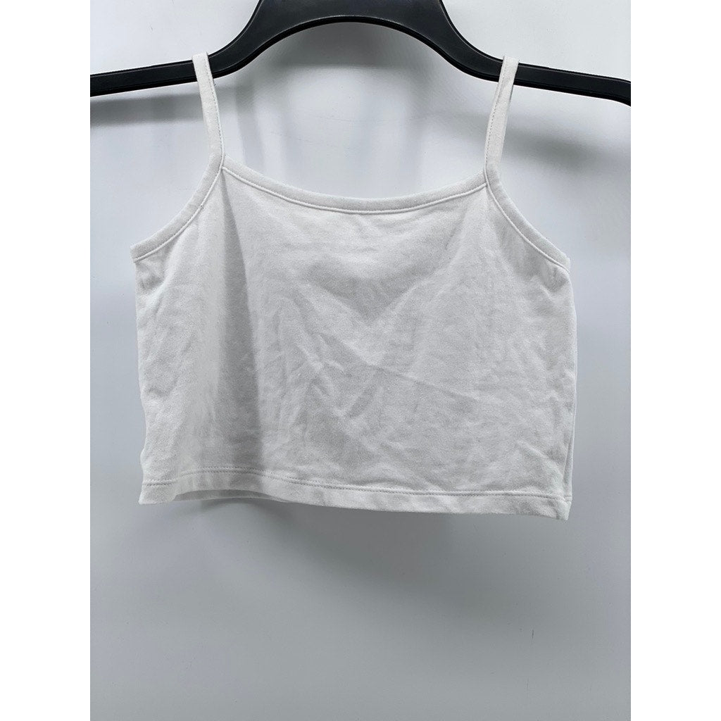 M PLAY GROUND Women's White Solid Scoop-Neck Spaghetti Strap Tank Top SZ XS