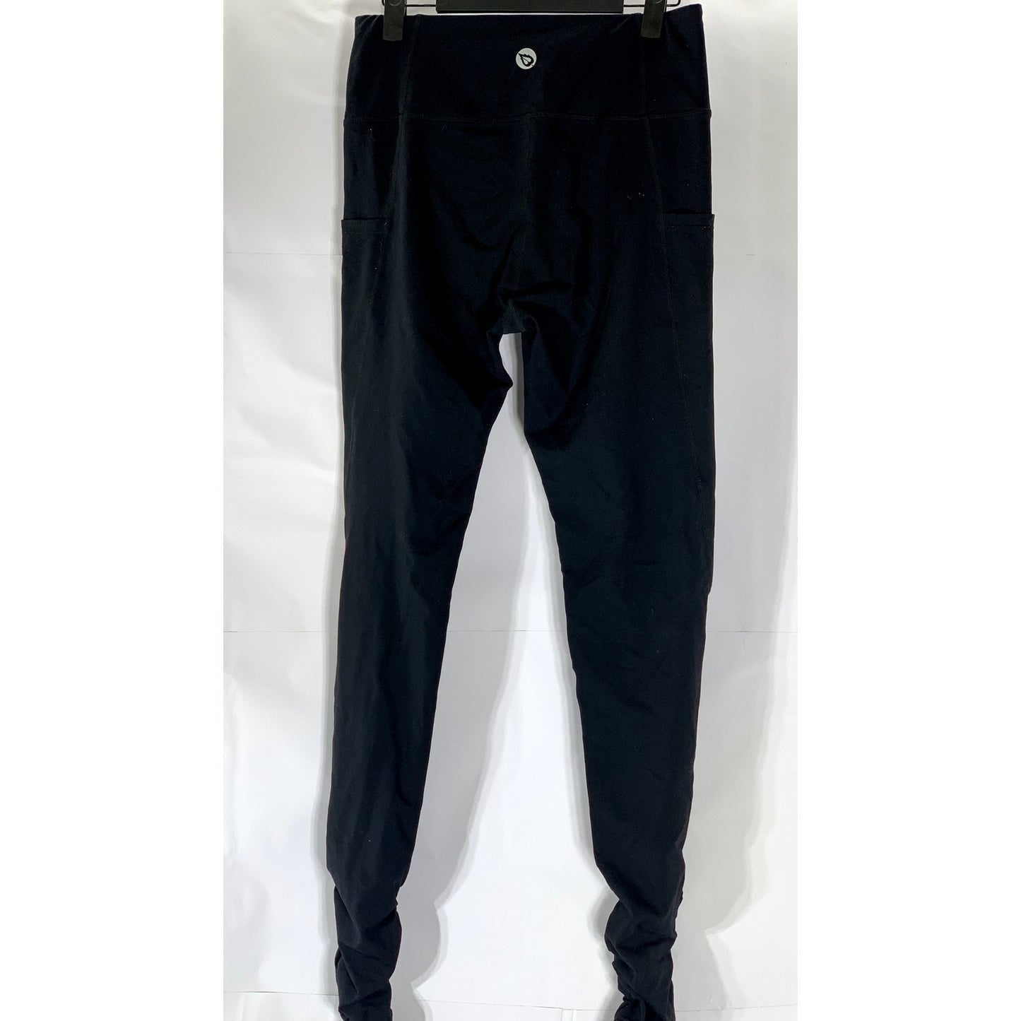 BALEAF Women's Black Scrunched Leg Tummy-Control High-Rise Ankle Leggings SZ M
